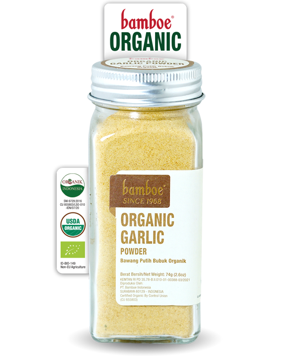 Jual bumbu masak instan Bamboe Organic Garlic Powder terbaik